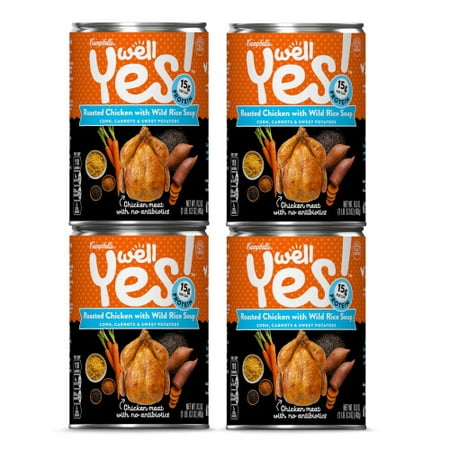 Campbell's Well Yes! Roasted Chicken with Wild Rice Soup, 16.3 oz. Can (Pack of