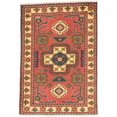 thumbnail image 1 of Tapis Noué Main Kargahi Orange Rouge Laine 3'5x4'9, 1 of 4