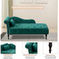 thumbnail image 6 of Holaki 60.6" Velvet Chaise Lounge Buttons Tufted Nailhead Trimmed Solid Wood Legs with 1 Pillow,Green, 6 of 7