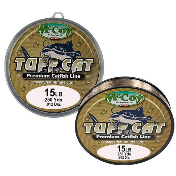 McCoy Tuff Cat Mono Premium CoPolymer Monofilament Catfish Fishing Line (15lb Test (.012" Dia) - 250 Yards)