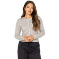 thumbnail image 2 of Celebrity Pink Women's Crewneck Cardigan Top, Sizes XS-XXXL, 2 of 5
