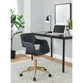 thumbnail image 3 of Margarite Task Chair, Home Office Chair with Wheels, Black Office Chair, Computer Chair, Home Office Desk Chair Comfy, Contemporary Desk Chair (Black Faux Leather), 3 of 6