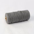 thumbnail image 1 of Namzi Cordón de macramé de 3 mm x 110 yardas, cuerda de algodón suave para macramé, suministros para manualidades, hilo de macramé para colgar plantas o colgar en la pared, color gris., 1 of 4