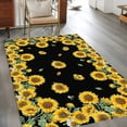 thumbnail image 3 of Kitchen Mats for Floor 3x5 Ft, Sunflower Black Non Slip Area Rugs for Kitchen Bedroom Entryway, Watercolor Floral Vintage Farmhouse Washable Carpet Runner Rug Floor Mats for Bedroom Home Decor, 3 of 9