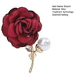 thumbnail image 7 of tasrioml Faux Pearl Rhinestone Fabric Flower Brooch Pink Red Lightweight Corsage Pins Women Clothing Accessories for Party Wedding, 7 of 7