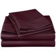 thumbnail image 6 of Superior Cotton Blend Checkered Sheet Set, Twin XL, Burgundy, 6 of 7