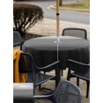 thumbnail image 5 of Outdoor Tablecloths with Umbrella Hole & Zipper, Black Grey Ombre 60x60 Inch Square Tablecloths, Modern Abstract Art Texture Waterproof Table Cloth, Patio/Pool/Picnic Table Covers, 5 of 8