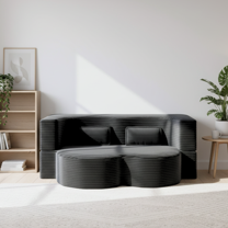 Homy Casa 2-in-1 Convertible Sofa Bed, 78" Corduroy Upholstered Sleeper Sofa, for Living Room