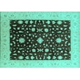 thumbnail image 1 of Ahgly Company Indoor Rectangle Oriental Turquoise Blue Traditional Area Rugs, 8' x 10', 1 of 4