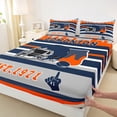 thumbnail image 3 of jejeloiu Edmonton City Twin Sheet Sets,Deepblue Striped Line Twin Fitted Sheet,Rugby Helmet Flat Sheet For Teens Boys,Ultra Soft Home Decor,3pcs, 3 of 7
