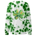 thumbnail image 4 of St Patricks Day Shirt Women Crewneck Graphic Sweatshirts Clover Shamrock Four Leaf Shirt Casual Pullover Long Sleeve Holiday Tops, 4 of 4