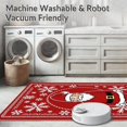 thumbnail image 5 of ODIKA 3'x5' Machine Washable Non-Slip Area Rug, Festive Santa Half Moon with Snowflake Embellishments High Traffic Rug, Red, 617821, 5 of 5