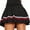 #0117-Black, variant on Womens High Waisted Pleated Tennis Skirt with Red White Stripes Athletic Cheerleader Style Skort