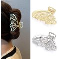 thumbnail image 1 of Set Of 2 Metal Butterfly Hair Clips For Women And Girls, 1 of 5