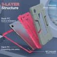 thumbnail image 6 of SaniMore Hybird Case for Samsung Galaxy Tab A9 Case 8.7" 2023 SM-T550 SM-P550, Rugged Heavy Duty Protective Shell Hidden Kickstand Dual Angle Stand Shockproof Anti-drop Cover, Gray+Rose, 6 of 6