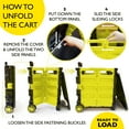 thumbnail image 3 of BAZIC Products Folding Cart on Wheels w/Lid Cover, 16" x 18" x 15", Yellow, 3 of 7