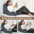 thumbnail image 5 of Reading Pillow for Sitting in Bed Adult,Back Pillow for Sitting Up,Backrest Support Pillow with Arm Rest,Bed Chair Pillow with Big Pockets for Gaming,Watching TV in Floor,21n(Grace Grey), 5 of 14