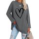 thumbnail image 1 of ICHUANYI Clearance Women Classic Floral Print Crewneck Long Sleeve Loose Tops Blouses Shirt(Gray, XXL) ICHUANYI WER2023081115014, 1 of 5