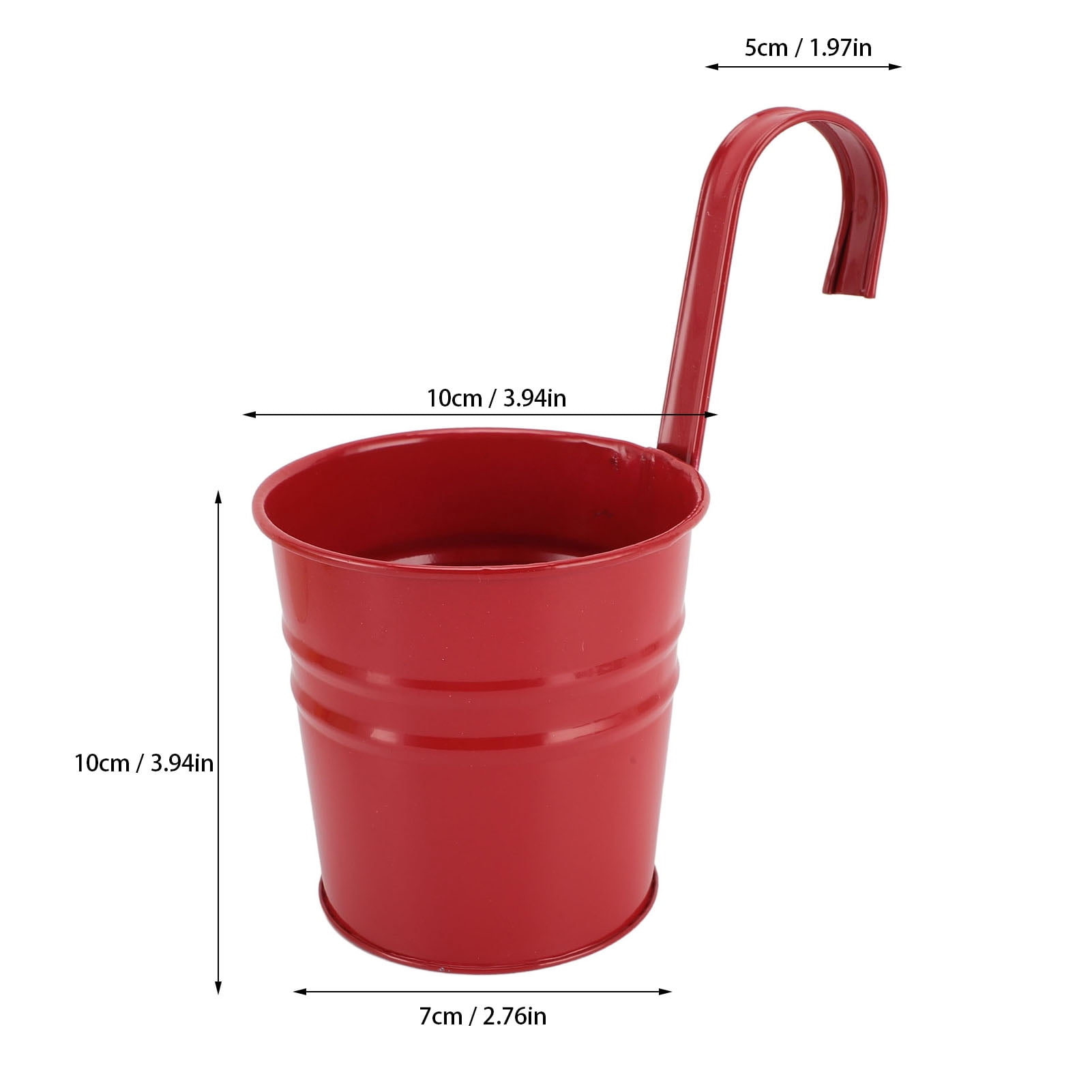 M Buder 10Pcs Hanging Flower Pots Iron Decorative Detachable Garden Planters with Drainage Holes for Indoor Outdoor Use (3.94 inches / 10 cm)