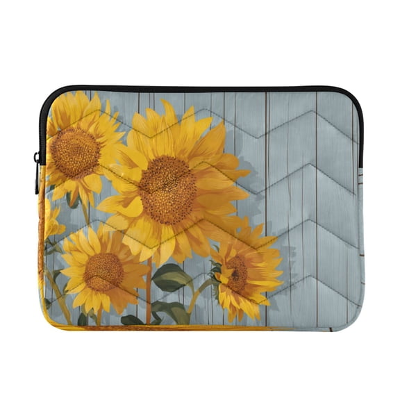 Laptop Bag Briefcases Computer Inner Bags Computer Bags Laptop Sleeves Work Travel School Bag13inch Blue Background with Sunflowers