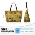 thumbnail image 5 of KLL Coffee Vintage Print Large Beach Tote Bag Women Waterproof Sandproof Zipper Beach Tote Bag for Pool Gym Grocery Travel with Wet Pocket, 5 of 7