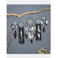 thumbnail image 3 of TaoLeHui 5-Pack Large Boho Dream Catcher Set, Moon and Sun Wall Art with Chakra Stones, Handwoven Cotton & Owl Feathers for Nursery Bedroom Meditation Room Decor, 3 of 10