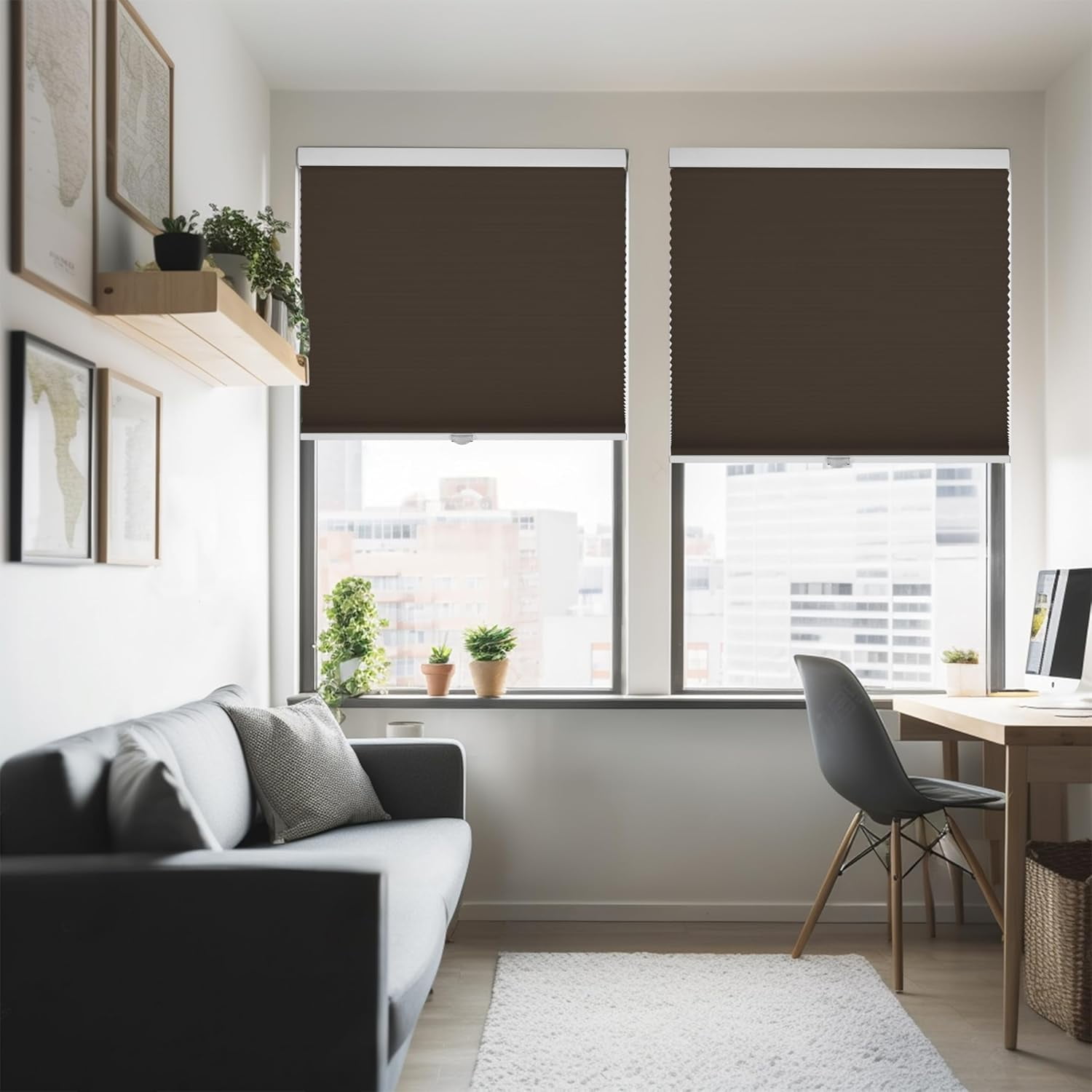 Chicology Brown Cordless Blackout Cellular Shades 24.25 in. W x 48 in. L