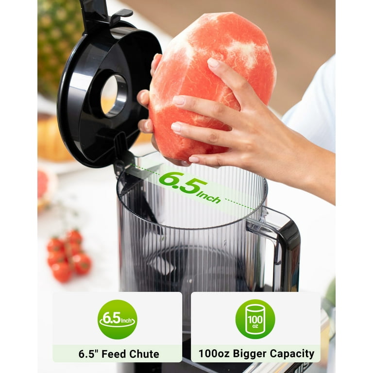 TUUMIIST Cold Press Juicer Machines, 6.5'' Large Feed Chute, High