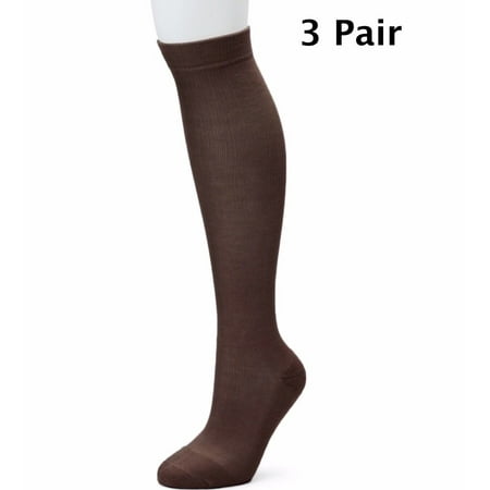 (3 Pairs) S-4XL Compression X Socks Knee High 20-30mmHg Graduated Mens Womens  S/M  Brown
