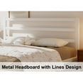 thumbnail image 6 of E-motie King Size Metal Platform Bed Frame with Headboard, Heavy Duty Metal Slat Mattress Foundation, Easy Assembly, No Box Spring Needed, White, 6 of 8