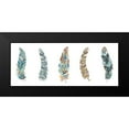 thumbnail image 2 of Tre Sorelle Studios 14x8 Black Modern Framed Museum Art Print Titled - Tribal Feathers Panel, 2 of 5