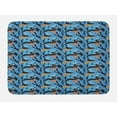 thumbnail image 1 of Jaguar Bath Mat, Animals with Blue Tropical Leaves Hawaiian Jungle Design Exotic Flora and Fauna, Plush Bathroom Decor Mat with Non Slip Backing, 29.5" X 17.5", Multicolor, by Ambesonne, 1 of 2