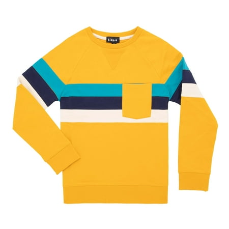 

KIDPIK Boys Long Sleeve Chest Pocket Stripe Sweatshirt Size: 2T - XXL (16)