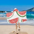 thumbnail image 2 of Yayeee Kids Hooded Towels Toddler Soft Absorbent Beach Bathing Wrap 50" x 23.5", Cute Watermelon, 2 of 5