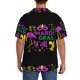 thumbnail image 3 of Fotbe Mardi Gras with Flamingo Camisa Estampada de Manga Corta para Hombre, Casual de Verano, Estilo Playero, Sin Arrugas-4X-Large, 3 of 5