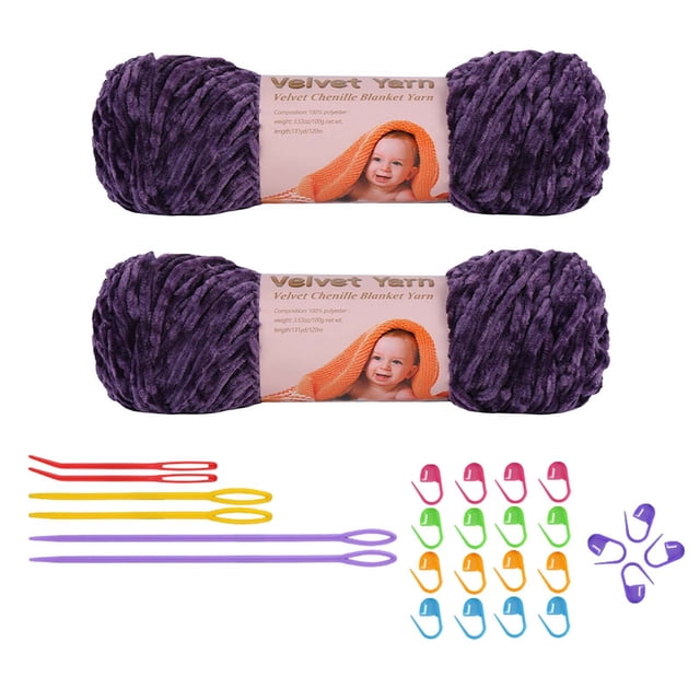 Velvet Crochet Yarn, Soft Polyester Fiber, Hand Weaving Material for Knitting, Crafts, Home Use,Compact,YISHFHP,G