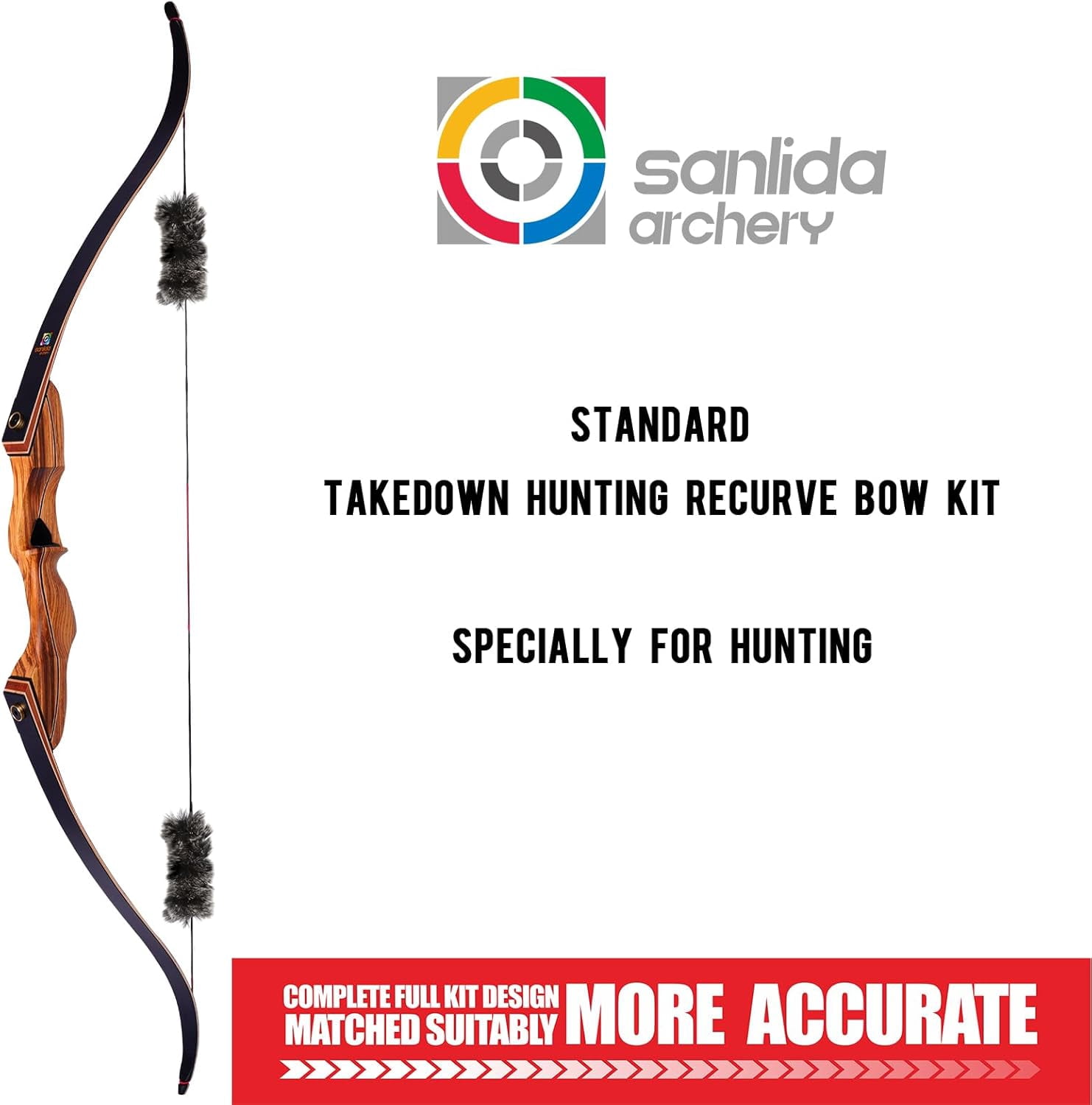 Sanlida Eagle X9 New 58” RTH Standard Hunting Recurve Bow and Arrow Set for Adults and Hunters, Wooden Takedown Recurve Bows Package for Outdoor, Hunting and Practice (45 Lbs, Right Hand)