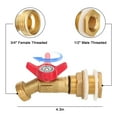 thumbnail image 3 of DISEN Brass Rain Barrel Quarter Turn Ball Valve Spigot with Bulkhead Fitting, 3/4" Female to 1/2" Male Threaded Faucet, 3 of 5