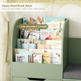 thumbnail image 6 of Hiphuta 71" Wide Kids Bookcase with Reading Nook, Large Toy Storage Organizer with 5 Drawers and Seat Cushion, Green, 6 of 7