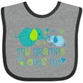 thumbnail image 3 of Inktastic My Gramps Loves Me Cute Elephants Boys or Girls Baby Bib, 3 of 4