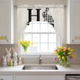 thumbnail image 2 of Happy Easter Swag Valances for Kitchen Window, Home Black Buffalo Plaid Rabbit Bowknot Linen Texture Small Swag Valances Rod Pocket Curtain Drapes Window Treatment for Bedroom Bathroom, 56x36 Inch, 2 of 9