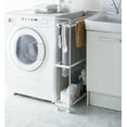 thumbnail image 3 of Yamazaki Home Rolling Towel Rack, White, Steel,  Holds 4 bath towels, 1 bath mat, Supports 12.1 pounds, Handles, 3 of 6