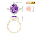 thumbnail image 5 of ANGARA Natural Oval 4.3 ct Amethyst Ring with Ornate Halo in 14K Yellow Gold for Women (Size-12x10mm) | February Birthstone, Birthday, Anniversary, Jewelry Gift for Women | Natural Amethyst Ring, 5 of 9