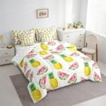 thumbnail image 3 of Manfei Pineapple Fruit Twin Bedding Sets 7-Piece, Kawaii Cartoon Watermelon Bedding Comforter Set, Teen Boy Girl Kid Reversible Sheet Sets, Breathable Home Decor, 3 of 7