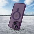 thumbnail image 5 of Compatible with iPhone 15 Magnetic Frosted Case with Camera Lens Film Compatible with MagSafe Wireless Charging Case Men Women Translucent Matte Shockproof Phone Cover, Purple, 5 of 14
