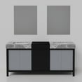 thumbnail image 6 of Zilara 72 in W Black and Grey Double Bath Vanity, Castle Grey Marble Top and 28 in Mirrors, 6 of 12