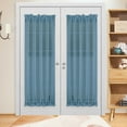 Goory Sheer French Door Patio Curtains Single Panel Vintage Semi Voile