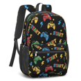 thumbnail image 2 of Game Controller Black Pattern 17" School Backpacks for Teens,Waterproof Oxford Fabric,S-Shape Padded Straps for School,Travel,Hiking,Camping, 2 of 6