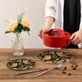 thumbnail image 7 of Coolnut Owls Flowers Round Woven Potholders Set Trivets for Hot Dishe Heat Resistant Non-Slip Trivets for Cooking and Baking Kitchen Home Decor, 7 of 7
