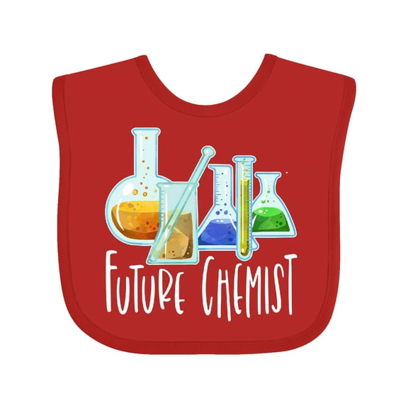 Inktastic Future Chemist with Beakers, Test Tubes and Formulas Boys or Girls Baby Bib